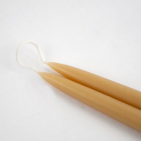 Large pair of beeswax candles